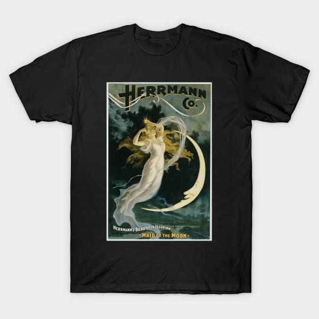 Herrmann Co.Vintage Maid of the Moon Magic Poster T-Shirt by talesanura